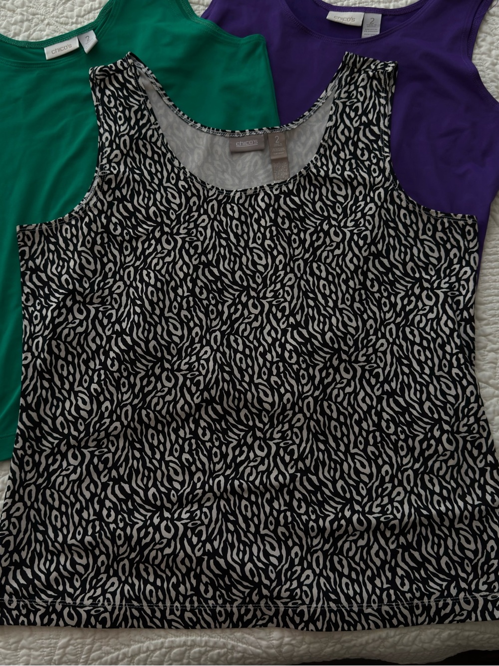Chico’s Black and White Printed Tank Top